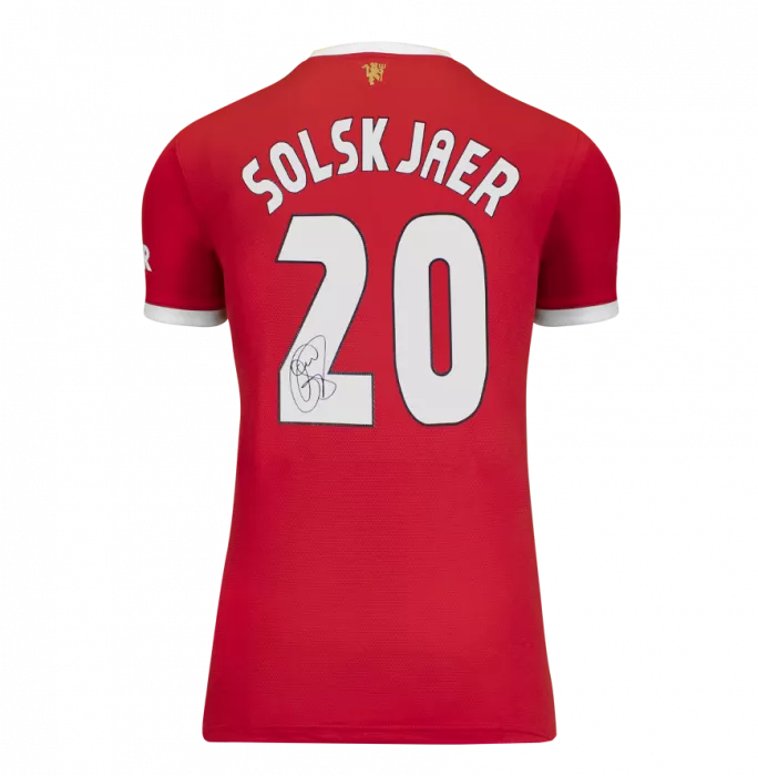 Ole Gunnar Solskjaer Back Signed Manchester United 2021-22 Home Shirt In Classic Frame