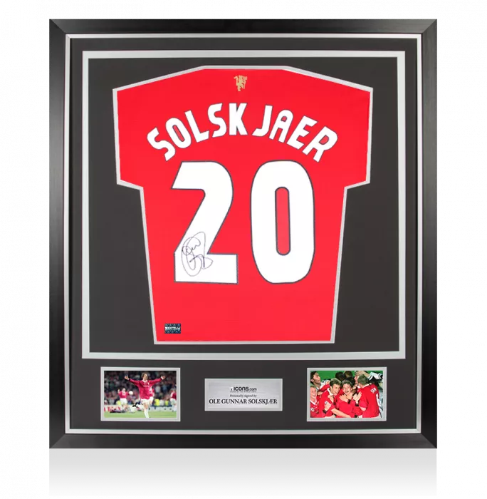 Ole Gunnar Solskjaer Back Signed Manchester United 2021-22 Home Shirt In Classic Frame