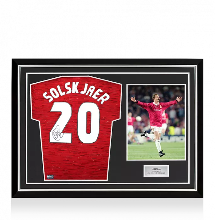 Ole Gunnar Solskjaer Signed Manchester United 2020-21 Home Shirt In Hero Frame: Option 1