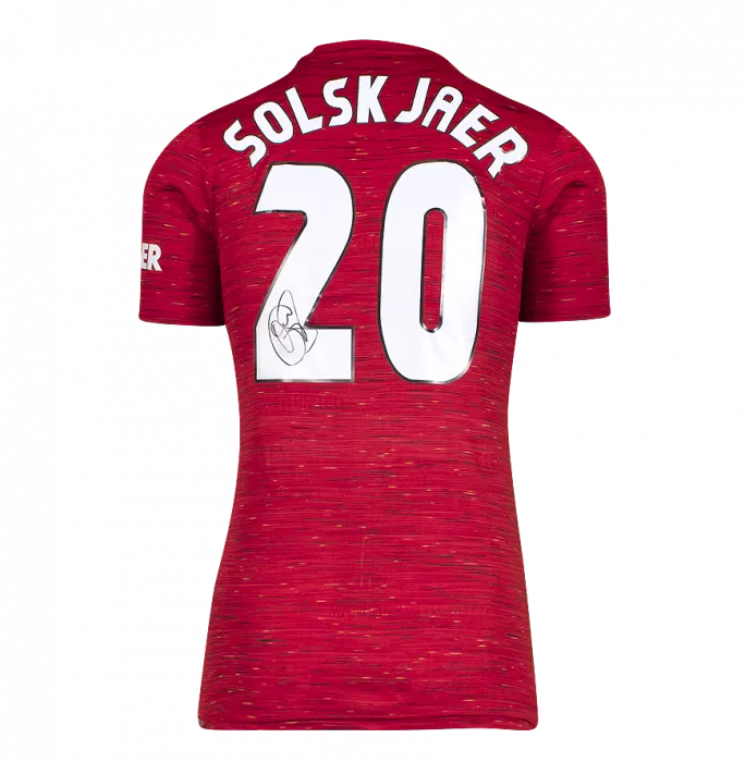 Ole Gunnar Solskjaer Signed Manchester United 2020-21 Home Shirt In Classic Frame