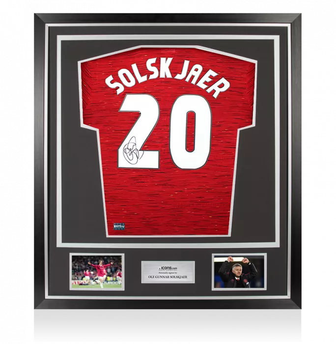 Ole Gunnar Solskjaer Signed Manchester United 2020-21 Home Shirt In Classic Frame