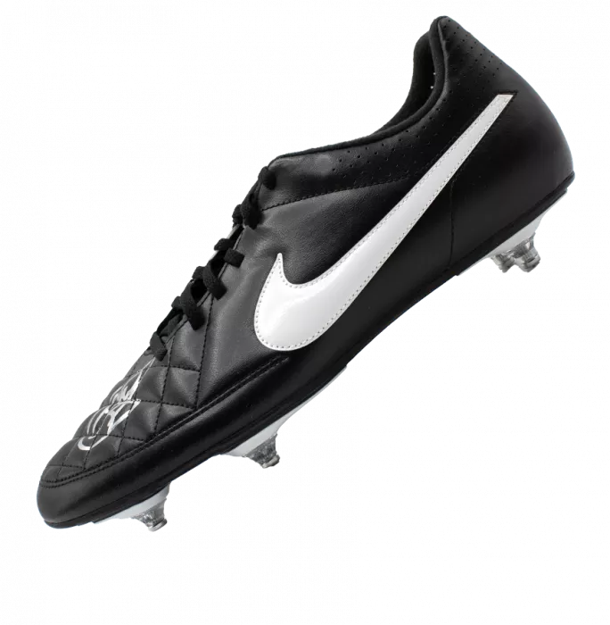 Ole Gunnar Solskjaer Signed Nike Black And White Boot In Bubble Frame: Option 1