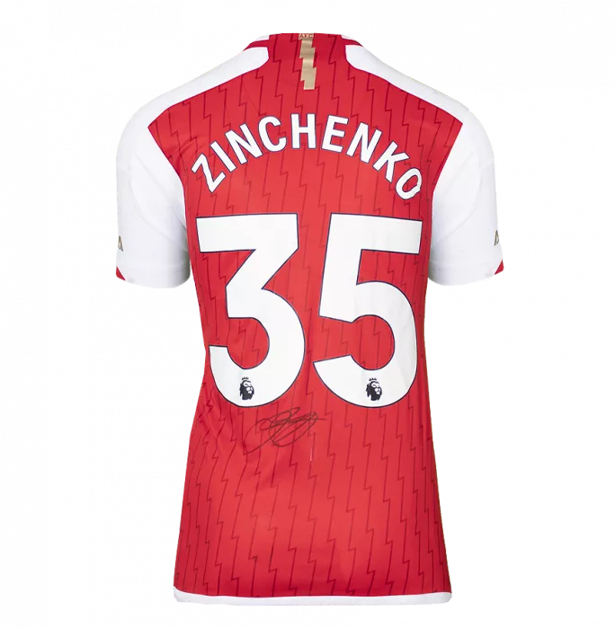 Oleksandr Zinchenko Back Signed Arsenal 2023-24 Home Shirt In Classic Frame