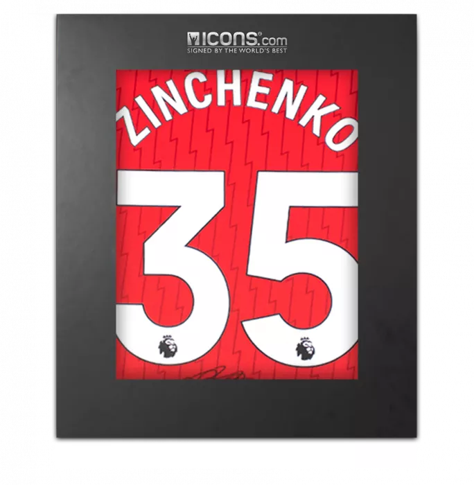Oleksandr Zinchenko Back Signed Arsenal 2023-24 Home Shirt In Deluxe Packaging