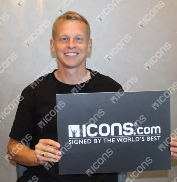 Oleksandr Zinchenko Official UEFA Europa League Back Signed Arsenal 2023-24 Home Shirt