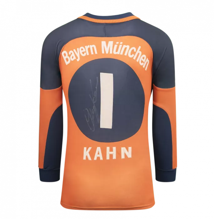 Oliver Kahn Back Signed FC Bayern Munich 2000-01 Goalkeeper Shirt In Hero Frame: Option 1