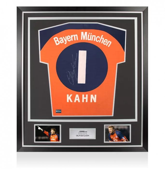 Oliver Kahn Back Signed FC Bayern Munich 2000-01 Goalkeeper Shirt In Classic Frame