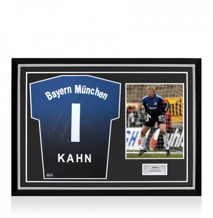 Oliver Kahn Back Signed FC Bayern Munich 2002-03 Goalkeeper Shirt - Der Titan Inscription In Hero Frame: Option 1