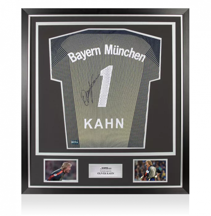 Oliver Kahn Back Signed FC Bayern Munich 2003-04 Goalkeeper Shirt In Classic Frame