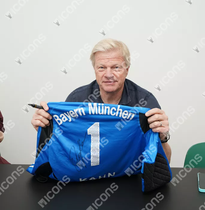 Oliver Kahn Back Signed FC Bayern Munich 2004-05 Goalkeeper Shirt In Hero Frame: Option 1