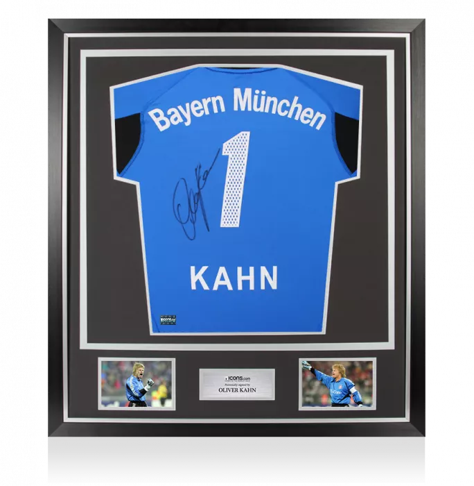 Oliver Kahn Back Signed FC Bayern Munich 2004-05 Goalkeeper Shirt In Classic Frame