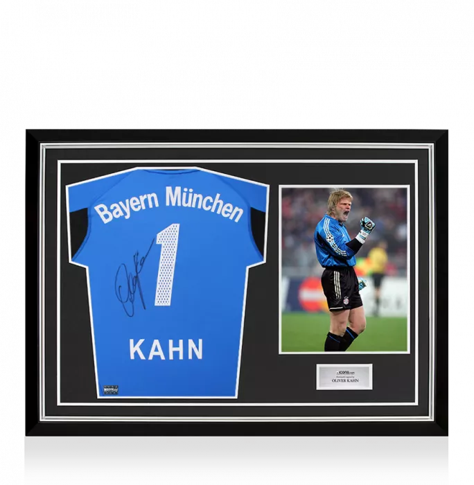 Oliver Kahn Back Signed FC Bayern Munich 2004-05 Goalkeeper Shirt In Hero Frame: Option 1