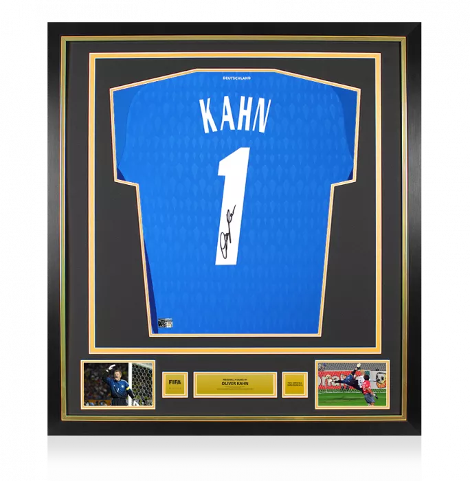 Oliver Kahn Official FIFA World Cup™ Back Signed and Framed Germany 2023 Goalkeeper Shirt