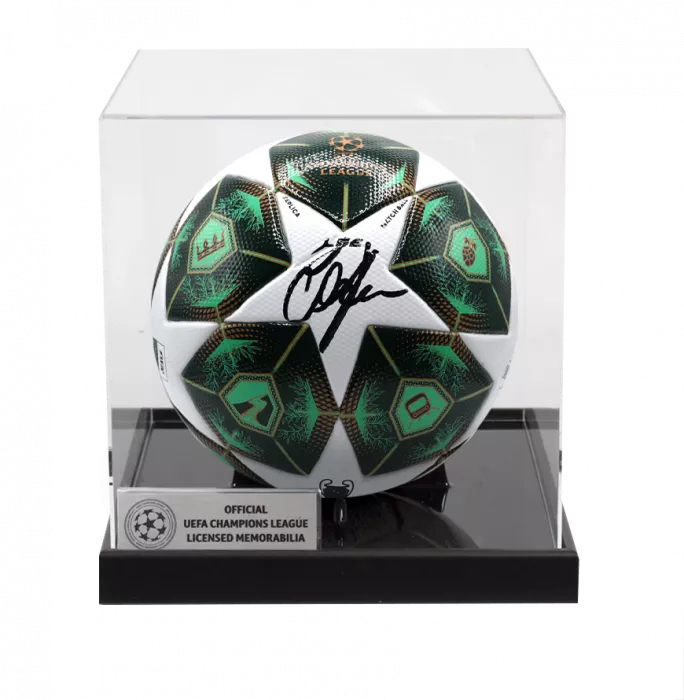 Oliver Kahn Official UEFA Champions League Signed Football In Acrylic Case