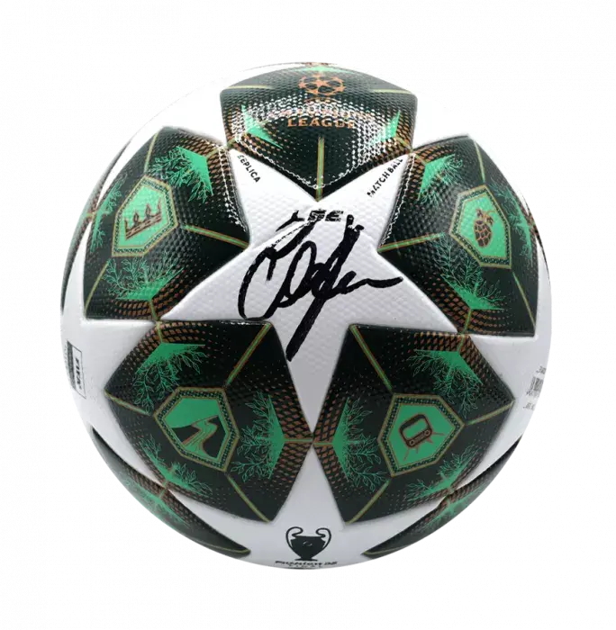 Oliver Kahn Signed UEFA Champions League Ball In Acrylic Case