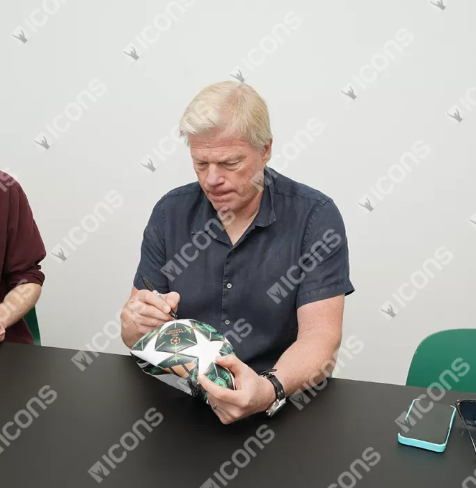 Oliver Kahn Signed UEFA Champions League Ball In Acrylic Case