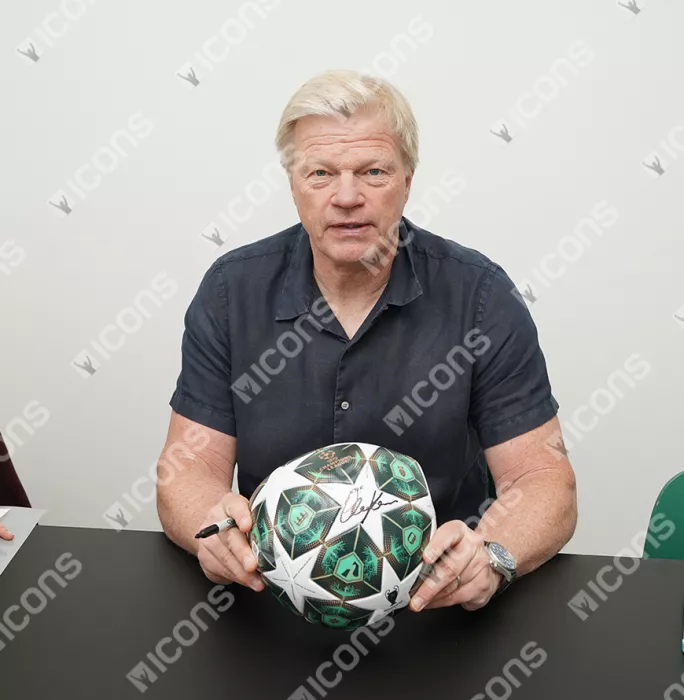 Oliver Kahn Signed UEFA Champions League Ball In Acrylic Case