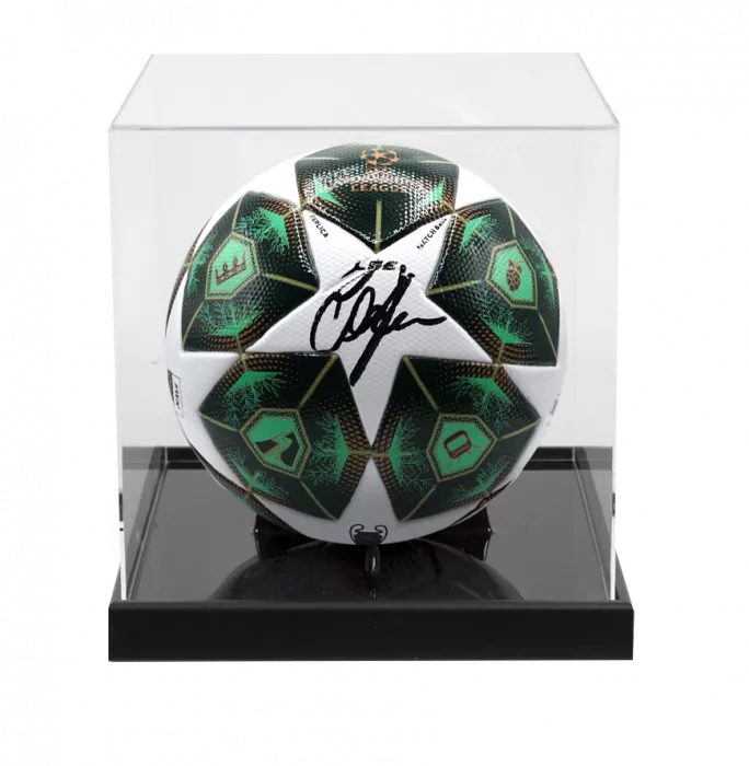Oliver Kahn Signed UEFA Champions League Ball In Acrylic Case