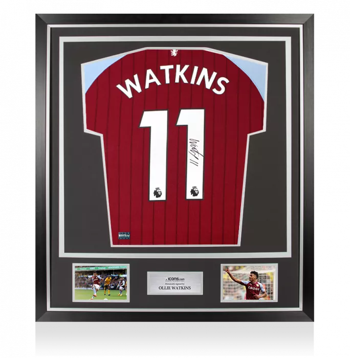 Ollie Watkins Back Signed Aston Villa 2021-22 Home Shirt In Classic Frame