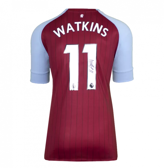 Ollie Watkins Back Signed Aston Villa 2021-22 Home Shirt In Hero Frame: Option 1