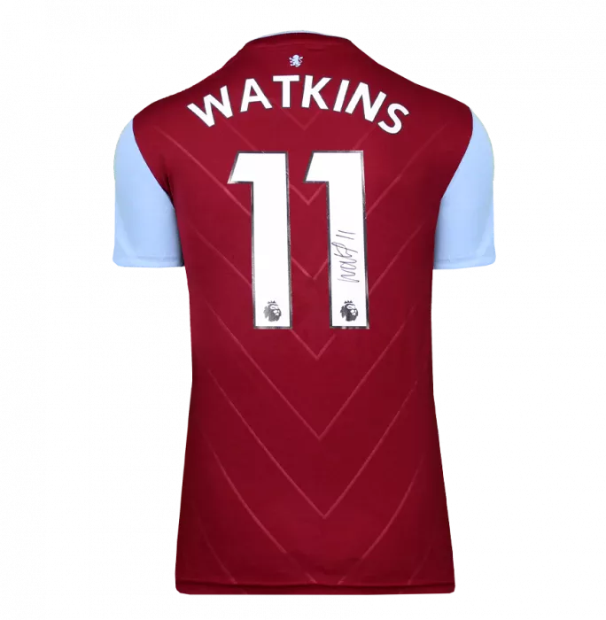 Ollie Watkins Back Signed Aston Villa 2022-23 Home Shirt In Classic Frame
