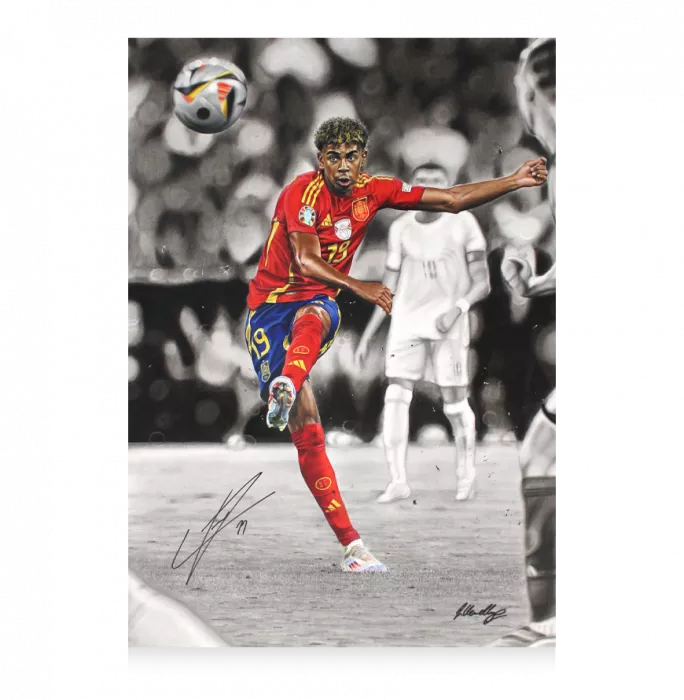 Original Lamine Yamal Official Signed Tribute Artwork: EURO 2024 Star
