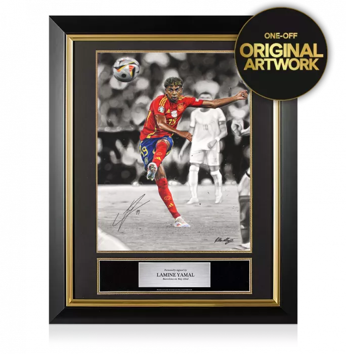 Original Lamine Yamal Official Signed Tribute Artwork: EURO 2024 Star