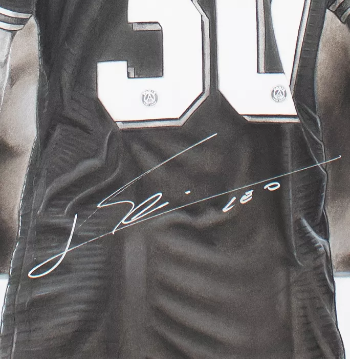 Original Lionel Messi Official Signed And Premium Framed Tribute Artwork: Parisian Icon