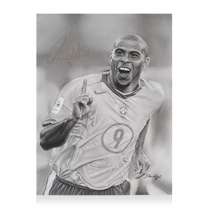 Original Ronaldo Signed And Premium Framed Tribute Artwork