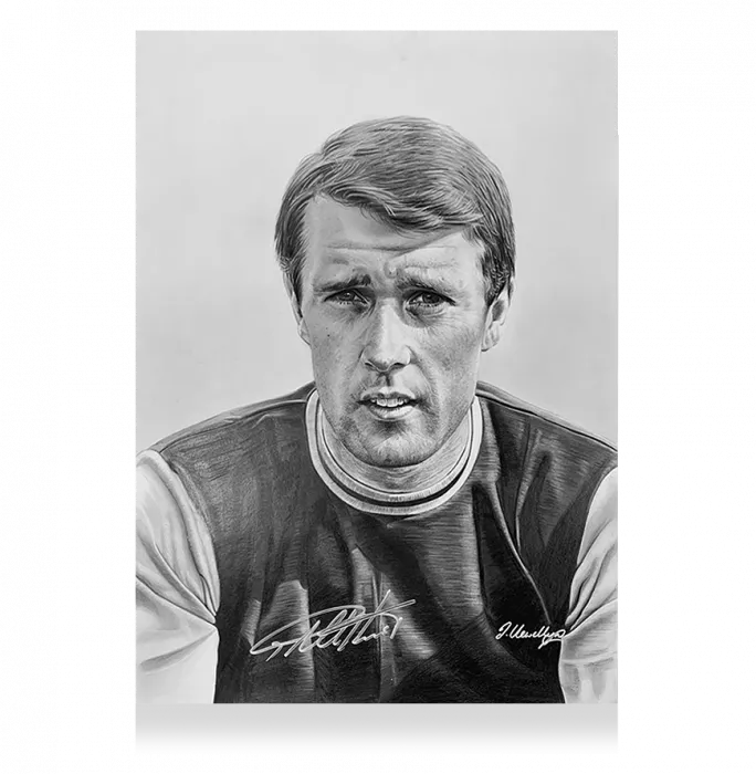 Original Sir Geoff Hurst Signed And Premium Framed Tribute Artwork: West Ham United Legend