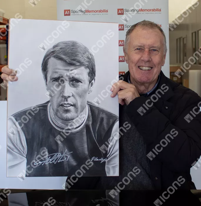 Original Sir Geoff Hurst Signed And Premium Framed Tribute Artwork: West Ham United Legend