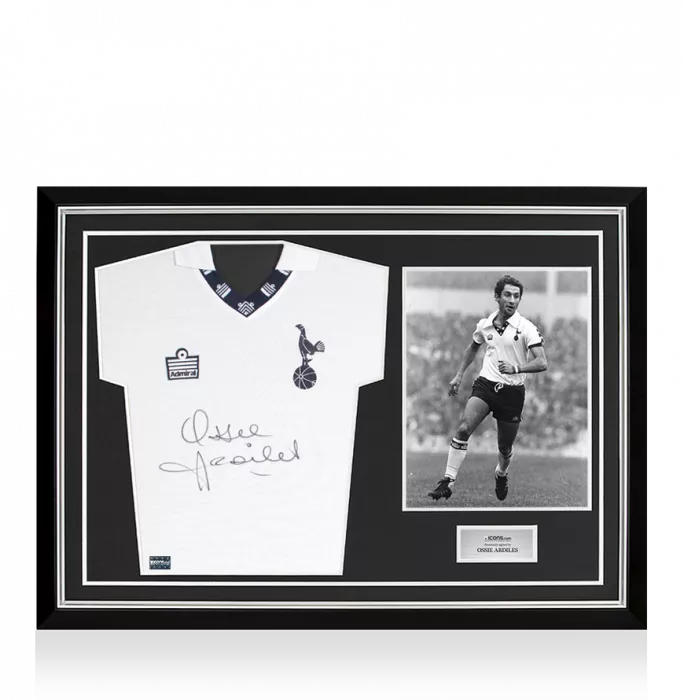 Ossie Ardiles Front Signed Tottenham 1978-79 Home Shirt In Hero Frame: Option 1