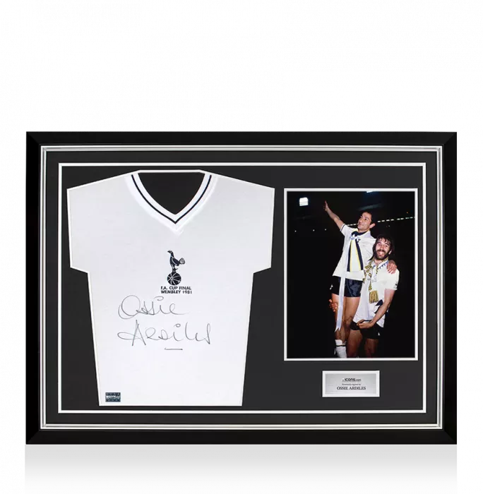 Ossie Ardiles Front Signed Tottenham 1981-82 Home Shirt In Hero Frame: Option 1