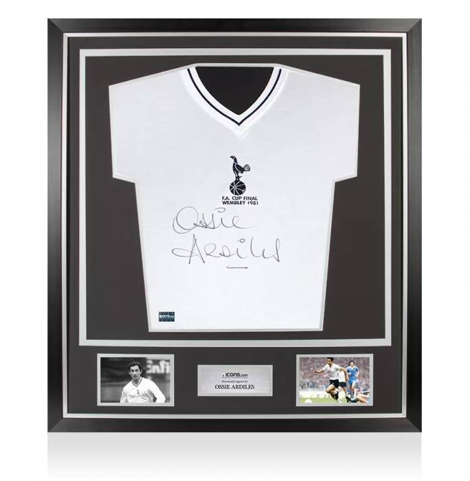 Ossie Ardiles Front Signed Tottenham 1981-82 Home Shirt In Classic Frame