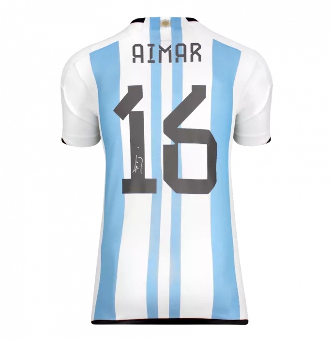 Pablo Aimar Back Signed Modern Argentina Home Shirt