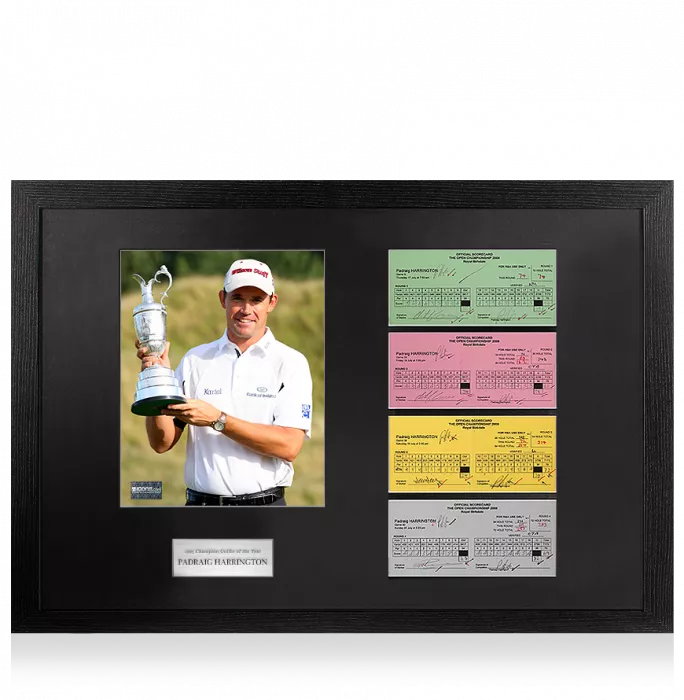 Padraig Harrington 2008 Royal Birkdale Open Scorecards In Champion Golfer Of The Year Frame