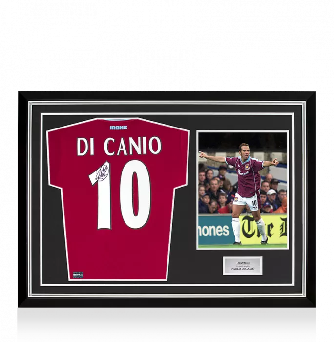 Paolo Di Canio Back Signed West Ham 2018-19 Home Shirt In Hero Frame: Option 1