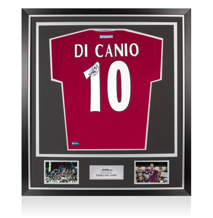 Paolo Di Canio Back Signed West Ham 2018-19 Home Shirt In Classic Frame