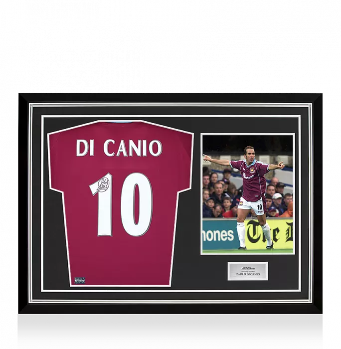 Paolo Di Canio Back Signed West Ham United 2000 Home Shirt In Hero Frame: Option 1