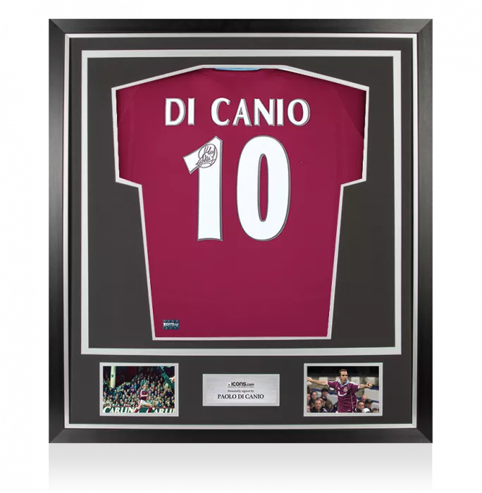 Paolo Di Canio Back Signed West Ham United 2000 Home Shirt In Classic Frame