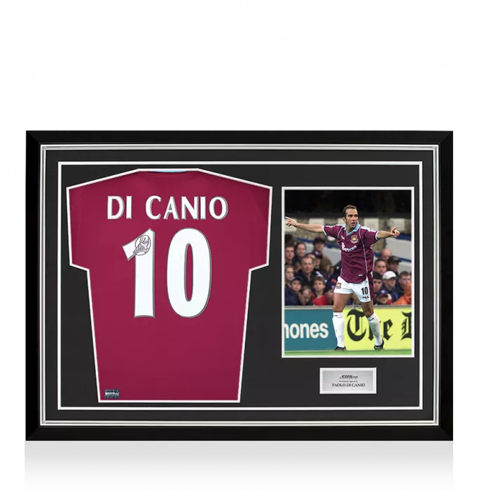 Paolo Di Canio Back Signed West Ham United 2000 Home Shirt In Hero Frame: Option 1