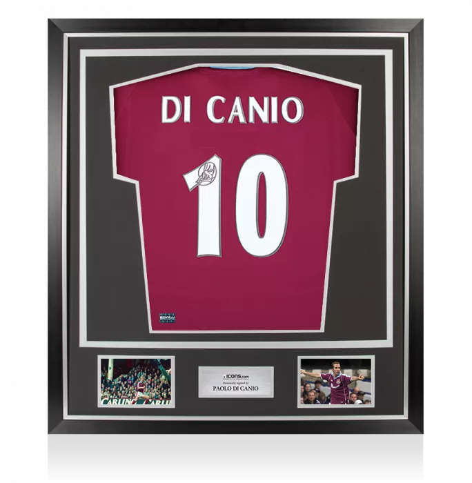 Paolo Di Canio Back Signed West Ham United 2000 Home Shirt In Classic Frame