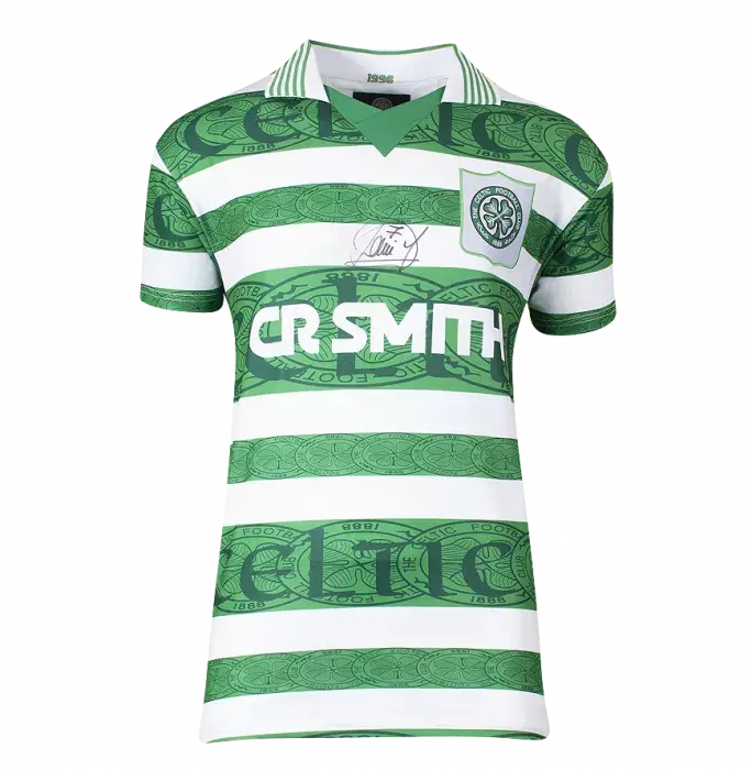 Paolo Di Canio Front Signed Celtic 1996 Home Shirt In Hero Frame: Option 1