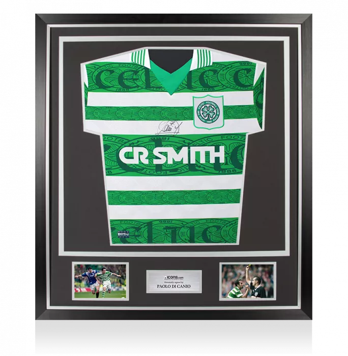 Paolo Di Canio Front Signed Celtic 1996 Home Shirt In Classic Frame