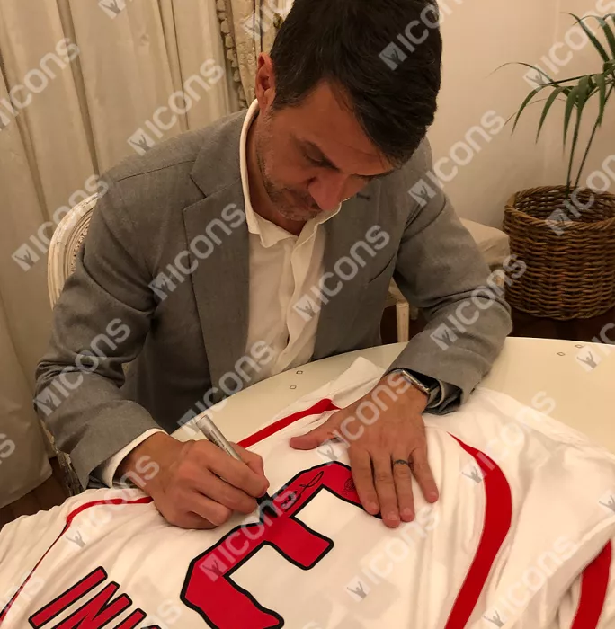Paolo Maldini Back Signed AC Milan 2006-07 Away Shirt In Classic Frame: UEFA Champions League Final Edition