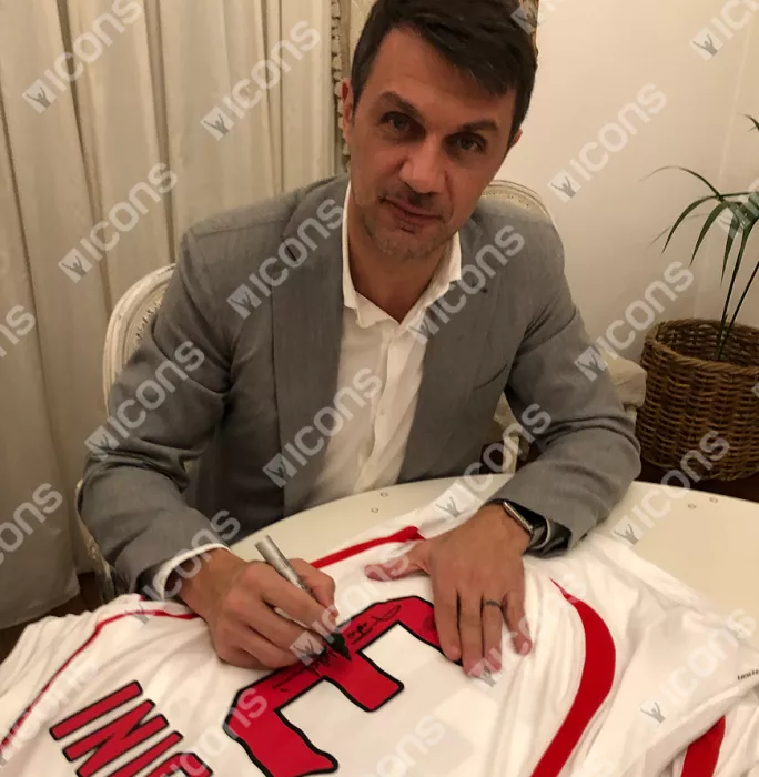 Paolo Maldini Back Signed AC Milan 2006-07 Away Shirt In Classic Frame: UEFA Champions League Final Edition