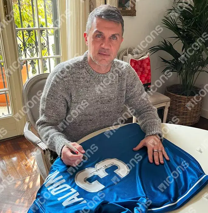 Paolo Maldini Back Signed Italy 1998-99 Home Shirt