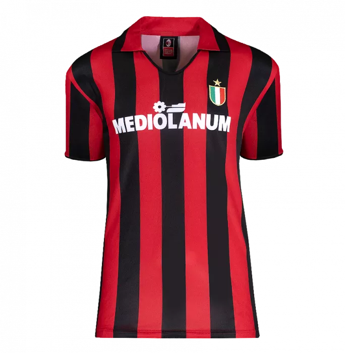 Paolo Maldini & Frank Rijkaard Signed AC Milan Shirts In Classic Dual Frame