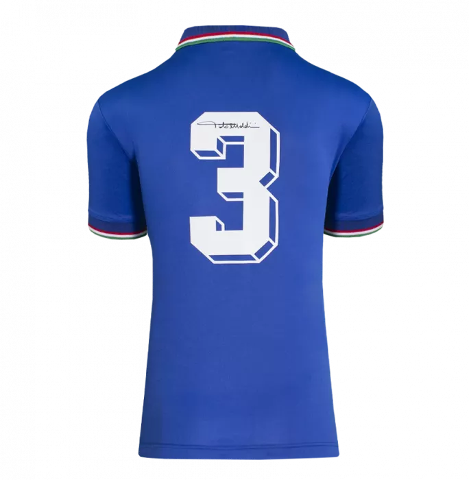 Paolo Maldini Official 1990 FIFA World Cup™ Back Signed And Framed Italy 1990 Home Shirt With Fan Style Number
