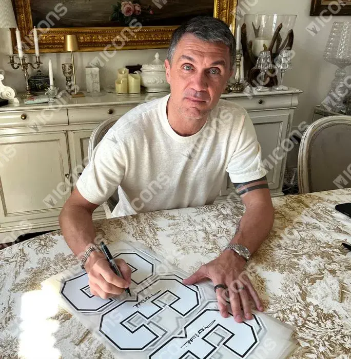 Paolo Maldini Official AC Milan Back Signed And Framed 1994 Home Shirt